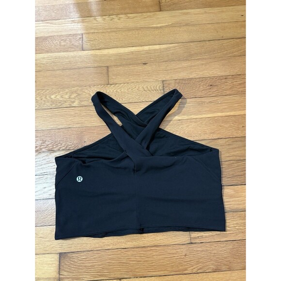 Lululemon Size 12 Nulu Wrap Front Longline Bra Black - Picture 3 of 4